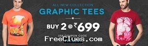 Zovi Buy 2 graphic tees for mes at Rs. 699/-