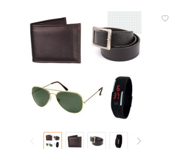 Shopclues iLiv Black SG With Black Wallet, belt and Led Band Watch combo