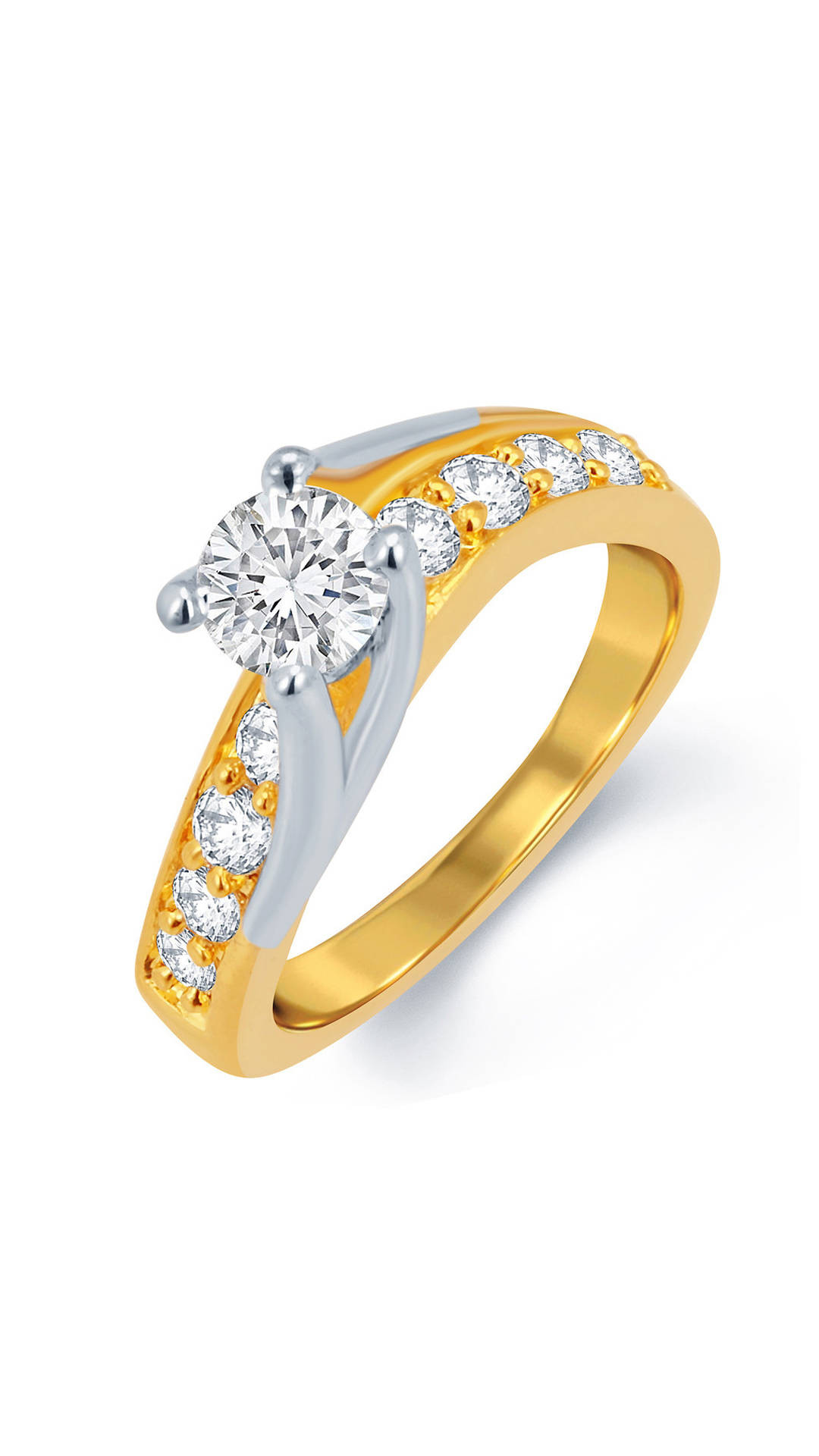 Sukkhi White And Gold Alloy Ring (Size-7)