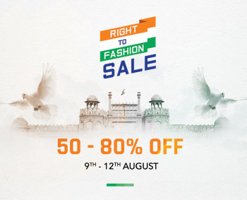 Myntra Myntra Right to Fashion Sale 9-12 Aug :- 50-80% off + Extra 10% off using Axis Bank Cards