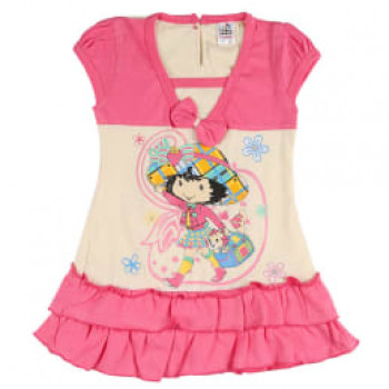 Dress for Girls Frock Casual wear upto 2-3 years size - 20-pink