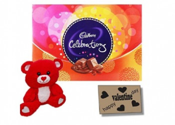 Amazon Valentine Gifts - Cadburry celebration Chocolcate With Soft Toy at just Rs.224