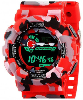 Emartos Army Red Dial Multicolor Strap Digital sports Watch For Men's & Boys