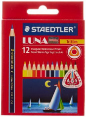 Amazon Staedtler Luna Trislim Half Size Watercolor Pencils, 12 Shades
