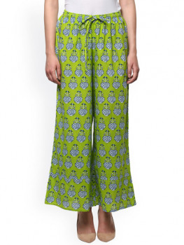Bhama Couture Women Green Wide Leg Printed Palazzos