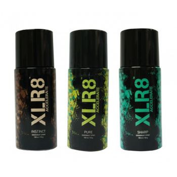 Amazon XLR8 Deodorant Body Spray for Men Combo (Instinct, Pure & Sharp) - 150ml