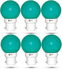 Amazon Orient Electric Base B22 0.5-Watt LED Bulb (Pack of 6, Green)