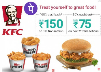 KFC offer: Happy wednesday to you Get 100% Cashback with phonepe