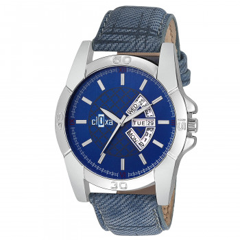 Cloxa Analog Blue Dial Dated Men's Watch
