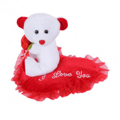 Paytm Teddy with Rose on Heart (Red ) with I love you music
