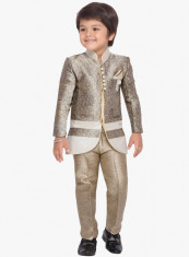 Jabong AJ Dezines Grey Melange Boys Partywear dress Indowestern Set