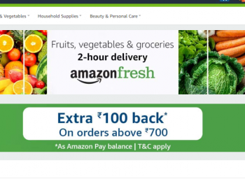 Amazon Amazon Fresh- Flat 200 cashback and 2 hour delivery on 700+ shopping(all verified accounts)