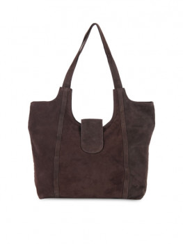 Alessia74 Brown Suede Leather Shoulder Bag