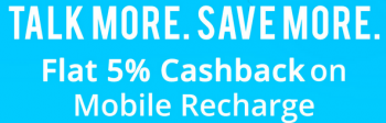 Paytm Flat 5% cashback on Mobile Recharge