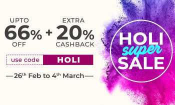 Nearbuy Nearbuy Holi super sale : upto 66% off + 20% Cashback on food & drinks and 30% Cashback on travels deals