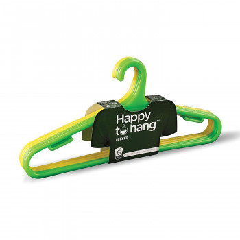 Amazon Happy To Hang Teeser Polypropylene Hanger, Yellow And Green, Pack of 6