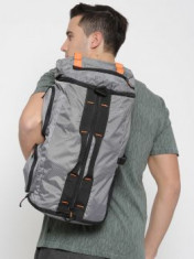 Myntra HRX By Hrithik Roshan Unisex Grey Printed All Rounder Duffel Bag Cum Backpack