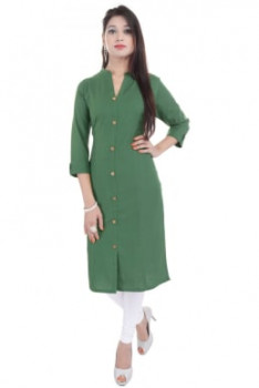 Alobha Wooden Button kurtis for women Green Cotton
