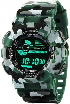 Emartos Emartos Multicolor Dial Army Green Strap Digital sports watch for Men Watch - For Boys