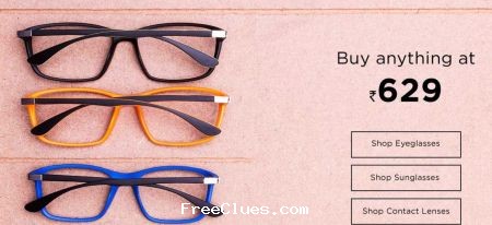 Lenskart Buy Eyeglasses, Sunglasses, Contact Lenses @ flat Rs. 629