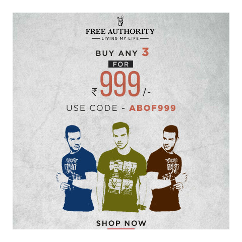 Buy 3 men's clothing at Rs 999