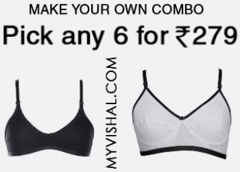myvishal GOLDFOIL Women Bra pack of 6 @ Rs 279/- + Extra 10% OFF + Free Shipping
