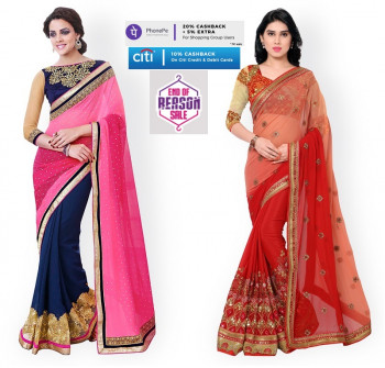 Myntra End of reason Saree sale Upto 70% off on Saree + More Extra cashback offers