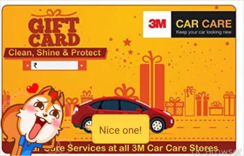 3M Car Care 3M Gift Card @15% Off For Rs. 850