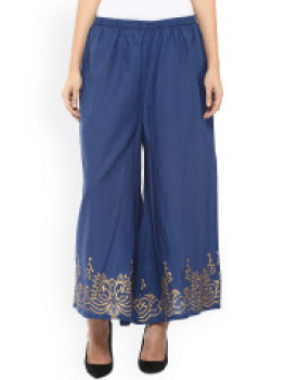 Bhama Couture Blue Relaxed Fit Palazzo Trousers