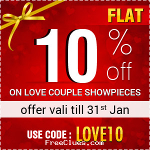 Get flat 10% off on amazing love couple showpieces