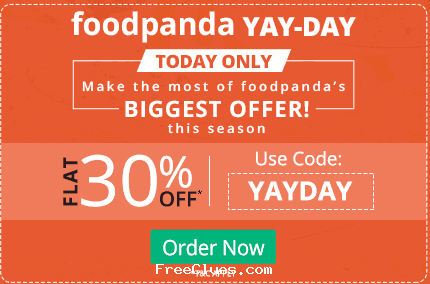 Foodpanda The Big Yay day: Flat 30% off on online food order with no minimum order value