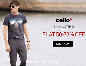 Snapdeal Celio Men's Clothing sale upto 70% off on branded products