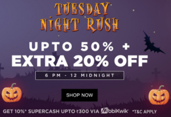 [6PM-12 Midnight] Tuesday Night Rush Up to 50% Off + Extra 20% off - Jabong