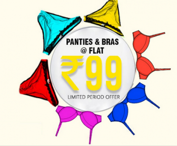 Clovia big discount offer on women and girls panty & Bra at rs 99