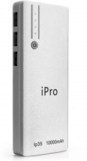 iPro IP35 For Smartphones & Tablets IPRO 10000 mAh Power Bank (White,Grey, Lithium-ion) For Rs. 599