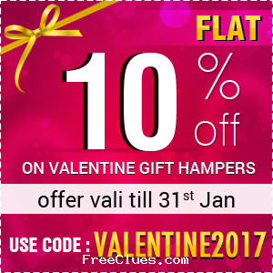Get flat 10% off on heart winning valentine gift hampers
