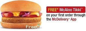 mcdelivery Free Mcaloo Tikki on First Order through App