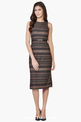 Shoppersstop Flat 48% Discount on Womens Round Neck Printed Bodycon Dress
