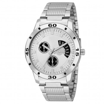 Emartos Analog Sliver Dail Mans watch with Chain (Top selling)