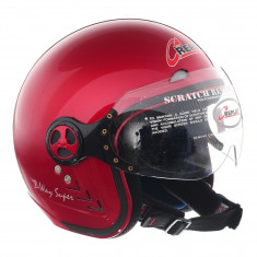 Amazon Replay Open Face Helmet Z-Way Super with Clear Visor (Cherry Red, M)