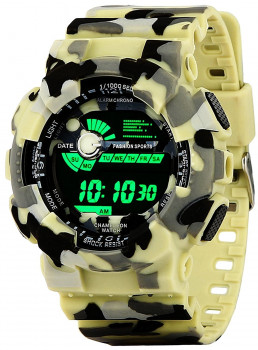 Emartos Army Light Green Strap Digital Sports Watch For Men Watch - For Boys