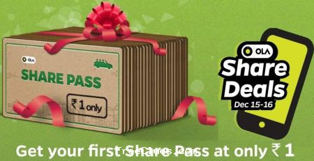 Olacabs Ola Share Pass for Rs. 1 [15th - 16th Dec]