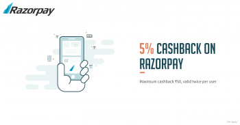 Freecharge Get 5% cashback when you pay with Freecharge on Razorpay merchants