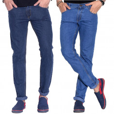 Pack of 2 Fizzaro Faded Plain Regular Fit Jeans_Fzcjsbu2 - Blue & Sky Blue
