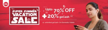 Goibibo Upto 70% off + 20% goCash on Domestic Hotels