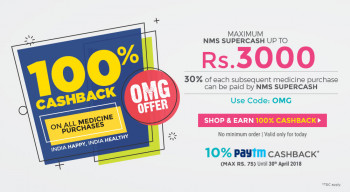 Netmeds thrusday special offer : Flat 20% off on all prescribed medicines.