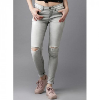 Jabong Moda Rapido Light Grey Washed Mid Rise Skinny Fit Jeans