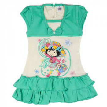 Dress for Girls Frock Casual wear upto 1-2 years size - 16-18-Green