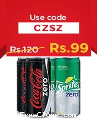 COCA-COLA ZERO - SPRITE ZERO COMBO PACK of 4 cans @ Rs. 99/-