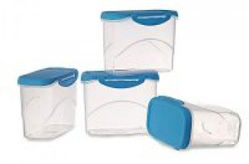 All Time Plastics Delite Container Set, 1 Litre, Set of 4, Blue